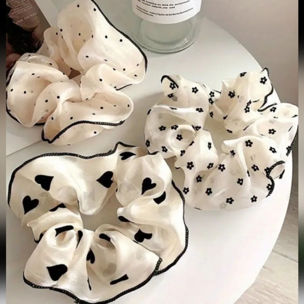 3 piece French style Chiffon Scrunchies